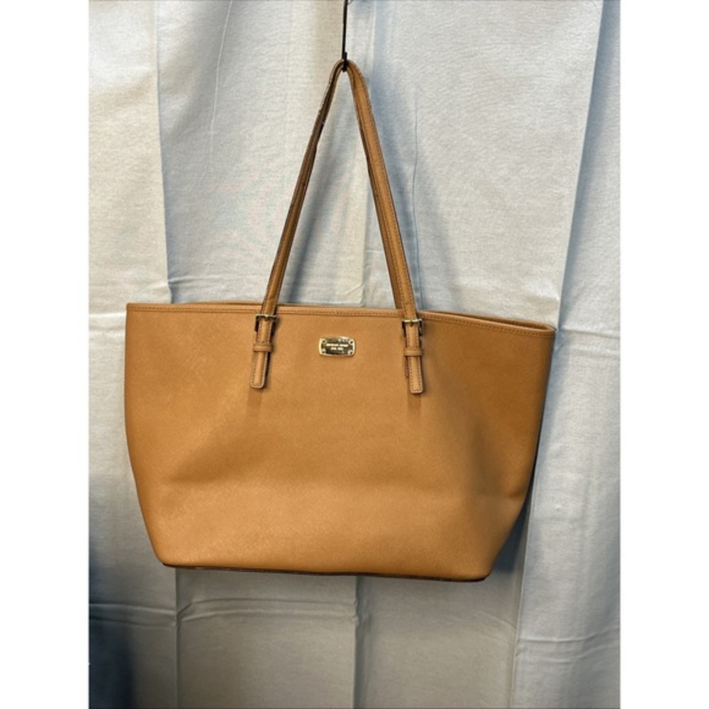 Michael Kors Jet Set Travel Tote Women Large Tan Saffiano Leather with COA